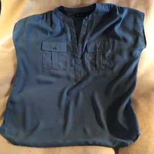INC Blue sleeveless blouse